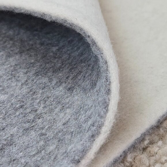 NWOT Reversible Wool Scarf Minimalist Modern Grey & Cream - Picture 2 of 16